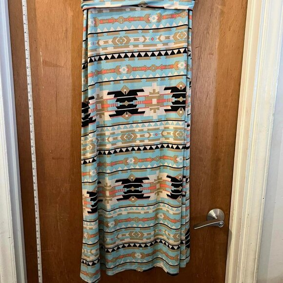 🐻Size M - Isha's USA - Pastel Southwestern Design Maxi Skirt - Picture 4 of 5